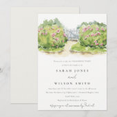 Elegante Soft Watercolor Hütte Garden Verlobung Einladung (Vorne/Hinten)