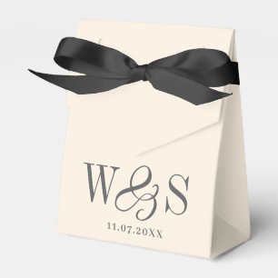 Elegante Softcreme-Hochzeitspaare Initialen Geschenkschachtel