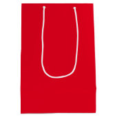 Elegante Solid Bright Red Medium Geschenktasche Mittlere Geschenktüte (Rückseite)