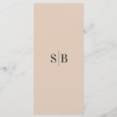 Elegante Solid Color Dusty Champagne Gold Wedding Menükarte (Rückseite)