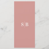 Elegante Solid Color Dusty Rose Pink Wedding Menükarte (Rückseite)