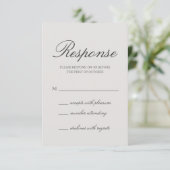 Elegante Solid Color Gray Wedding RSVP Karte (Stehend Vorderseite)