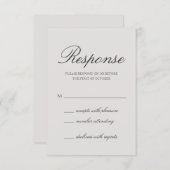 Elegante Solid Color Gray Wedding RSVP Karte (Vorne/Hinten)