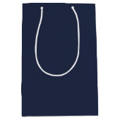 Elegante Solid Navy Blue Medium Geschenktasche Mittlere Geschenktüte (Vorderseite)