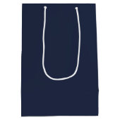 Elegante Solid Navy Blue Medium Geschenktasche Mittlere Geschenktüte (Rückseite)