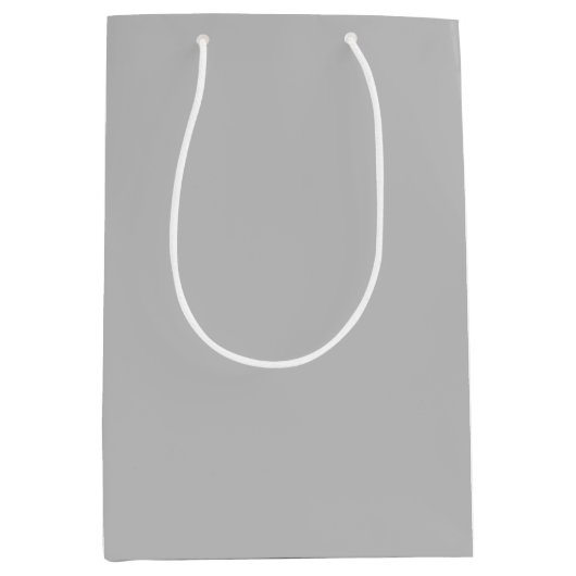 Elegante Solid Silver Grey Medium Geschenktasche Mittlere Geschenktüte (Vorderseite)