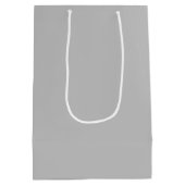 Elegante Solid Silver Grey Medium Geschenktasche Mittlere Geschenktüte (Rückseite)