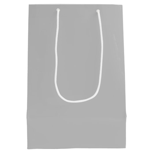 Elegante Solid Silver Grey Medium Geschenktasche Mittlere Geschenktüte (Rückseite)