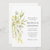 Elegante Sommer Blume Grüne Christliche Hochzeit Einladung (Vorne/Hinten)