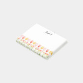 Elegante Sommer-Blume Rosa und Gelb Post-it Klebezettel (angewinkelt)