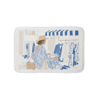 Elegante Sommer-Resort-Chic-Modeillustration Ba Badematte