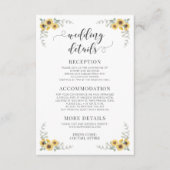Elegante Sommer-Sonnenblumen-Hochzeitskarte Begleitkarte (Vorderseite)