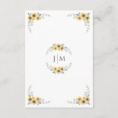 Elegante Sommer-Sonnenblumen-Hochzeitskarte Begleitkarte (Rückseite)