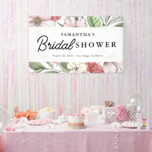 Elegante Sommerblumen-Brautparty Banner
