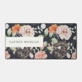 elegante sommerblumenfarbene monogramm schreibtischunterlage (Vorderseite)