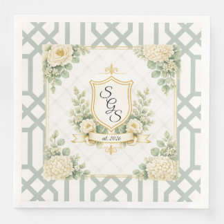 Elegante Sommergarten-Soirée Blumeneinladung Serviette