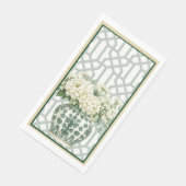 Elegante Sommergarten-Soirée Blumige Monogramm  Serviette (Ecke)