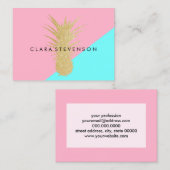 elegante SommergoldGlitterananas-Rosaminze Visitenkarte (Vorne/Hinten)