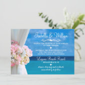 Elegante Sommerhochzeit am Strand Einladung (Stehend Vorderseite)