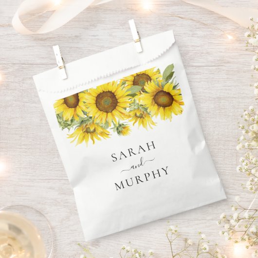 Elegante Sommerhochzeit mit Sonnenblumen Geschenktütchen (Ausgeschnitten)