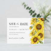 Elegante Sommerhochzeit mit Sonnenblumen Save The Date (Stehend Vorderseite)