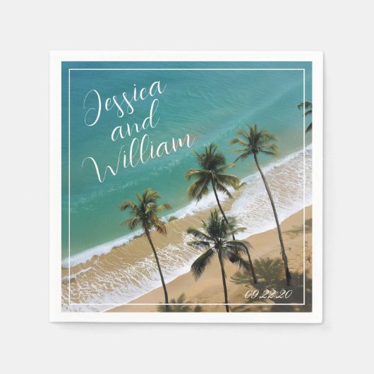 Elegante Sommerhochzeit Serviette (Vorderseite)