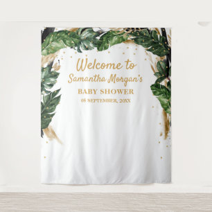 Elegante sommerliche tropische Blumen Gold-Babypar Wandteppich