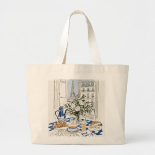 Elegante Sommerresort-Chic-Modeillustration bis Jumbo Stoffbeutel