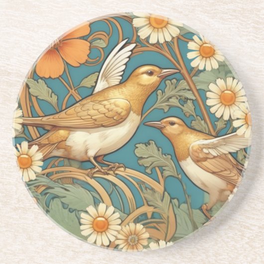 Elegante Songbird Decorative Keramik Tile Getränkeuntersetzer (Vorne)