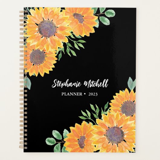 Elegante Sonnenblume 2023 Planer (Vorderseite)