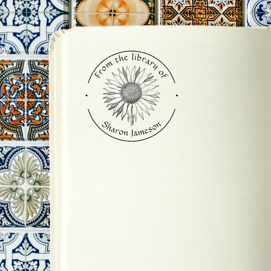 Elegante Sonnenblume/ Aus der Bibliothek von / Nam Gummistempel