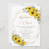 Elegante Sonnenblume Blumen Goldene Hochzeit Einladung (Vorderseite)