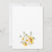 Elegante Sonnenblume Daisy Wedding Einladung (Rückseite)