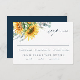 Elegante Sonnenblume Eucalyptus Wedding RSVP Card