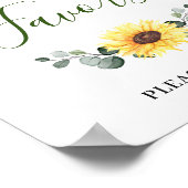 Elegante Sonnenblume Eukalyptus Lieblings-Hochzeit Poster (Ecke)
