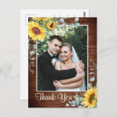 Elegante Sonnenblume Eukalyptus Rustic Danke Pos Postkarte (Vorne/Hinten)