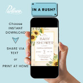 Elegante Sonnenblume Gelbe Blütendusche Einladung