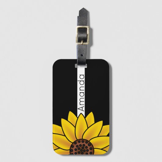 Elegante Sonnenblume Gepäckanhänger (Vorderseite Vertikal)