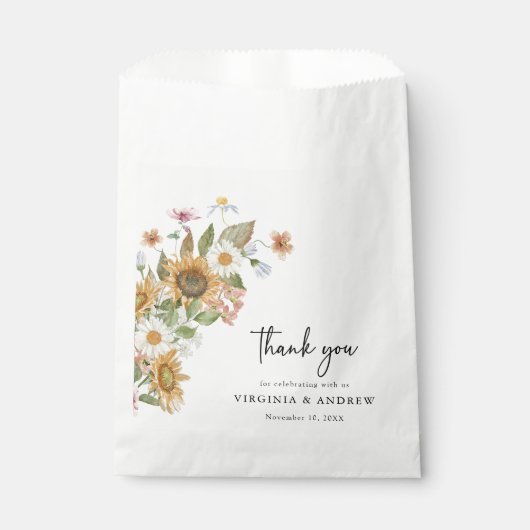 Elegante Sonnenblume Geschenktütchen (Vorderseite)