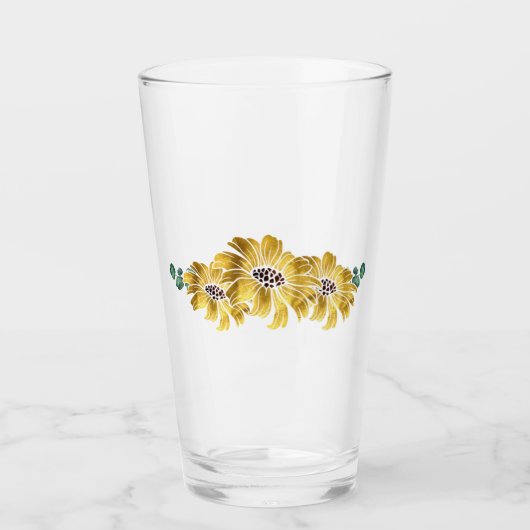Elegante Sonnenblume-Gläser Glas (Vorderseite)