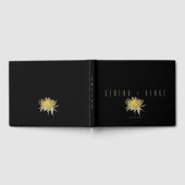 Elegante Sonnenblume Hochzeit Black Gästebuch (Voll)