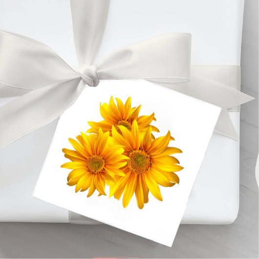 Elegante Sonnenblume Hochzeitgelbe Blüte Geschenkanhänger