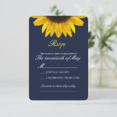 Elegante Sonnenblume Hochzeitkarte Rsvp (Stehend Vorderseite)