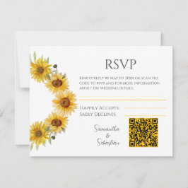 Elegante Sonnenblume Hochzeitskarte RSVP Enclosure