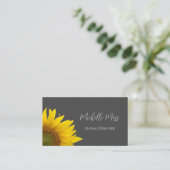 Elegante Sonnenblume Klassischer Graublütendesigne Visitenkarte (Stehend Vorderseite)