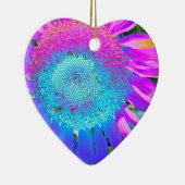 Elegante Sonnenblume lila rosa blühende Blüte Keramik Ornament (Rechts)