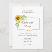Elegante Sonnenblume Moderne Blumen Hochzeit Einla Einladung (Vorderseite)