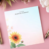 Elegante Sonnenblume Personalisiert Notizblock
