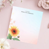 Elegante Sonnenblume Personalisiert Notizblock