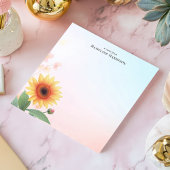 Elegante Sonnenblume Personalisiert Notizblock